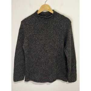 HUGO BOSS Black/Brown Knit Mock Neck Sweater size MEDIUM M